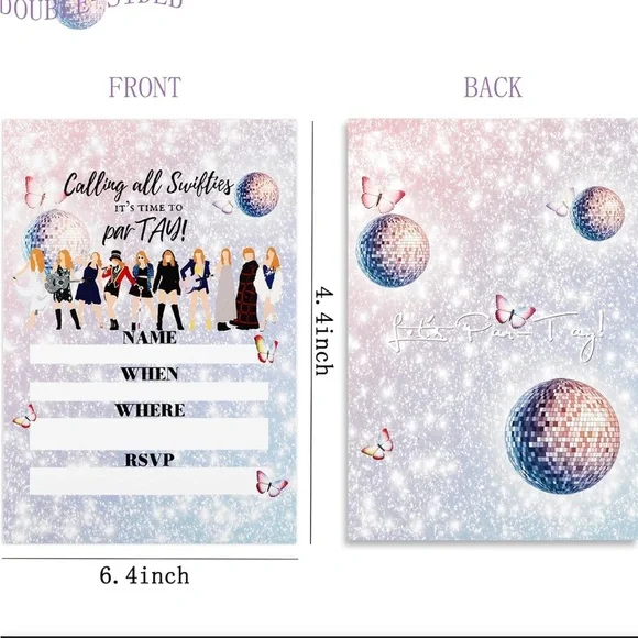 Taylor Swift Party Invitation Set - Picture 2 of 3